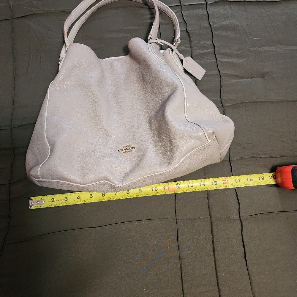 Coach Light Gray Leather Hobo Bag